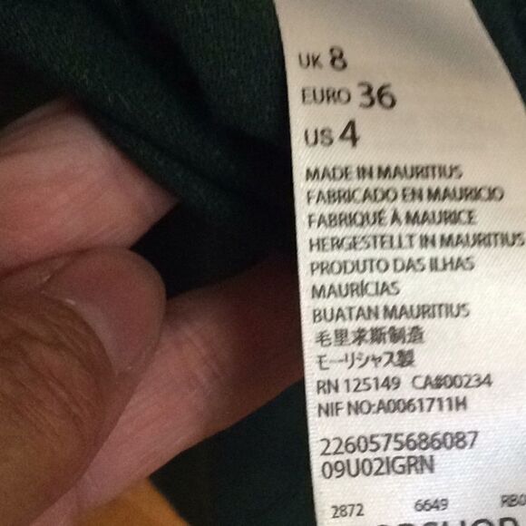 Top Shop US 4 deep green shift dress. Flowy. - Picture 4 of 4